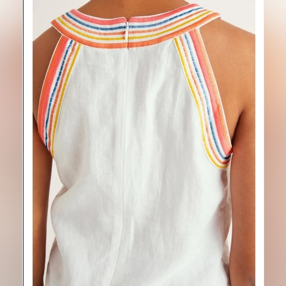 Boden | Dollie Embroidered Linen Embroidered Top Size 4 - Picture 6 of 14